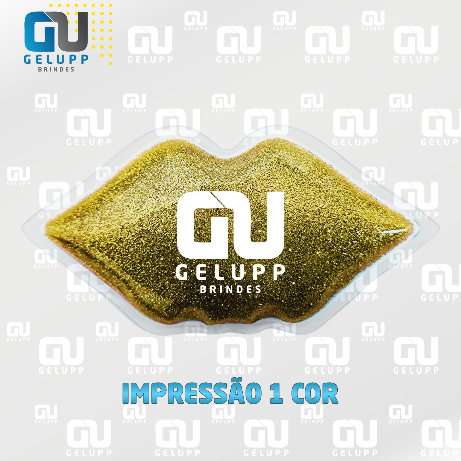 GELUPP - Bolsas Termogel Boquinhas Com Glitter PERSONALIZAÇÃO EM 1 COR