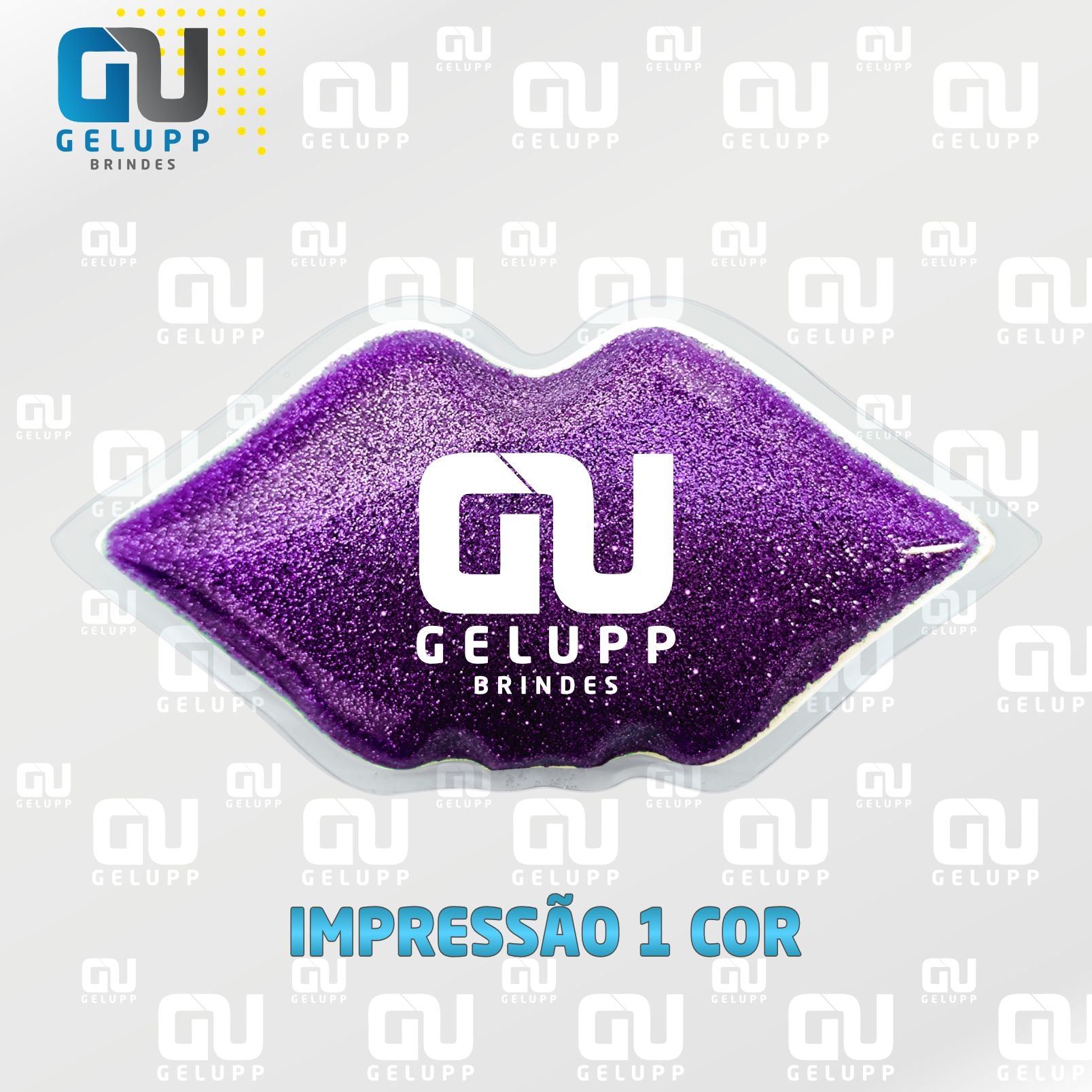 GELUPP - Bolsas Termogel Boquinhas Com Glitter PERSONALIZAÇÃO EM 1 COR